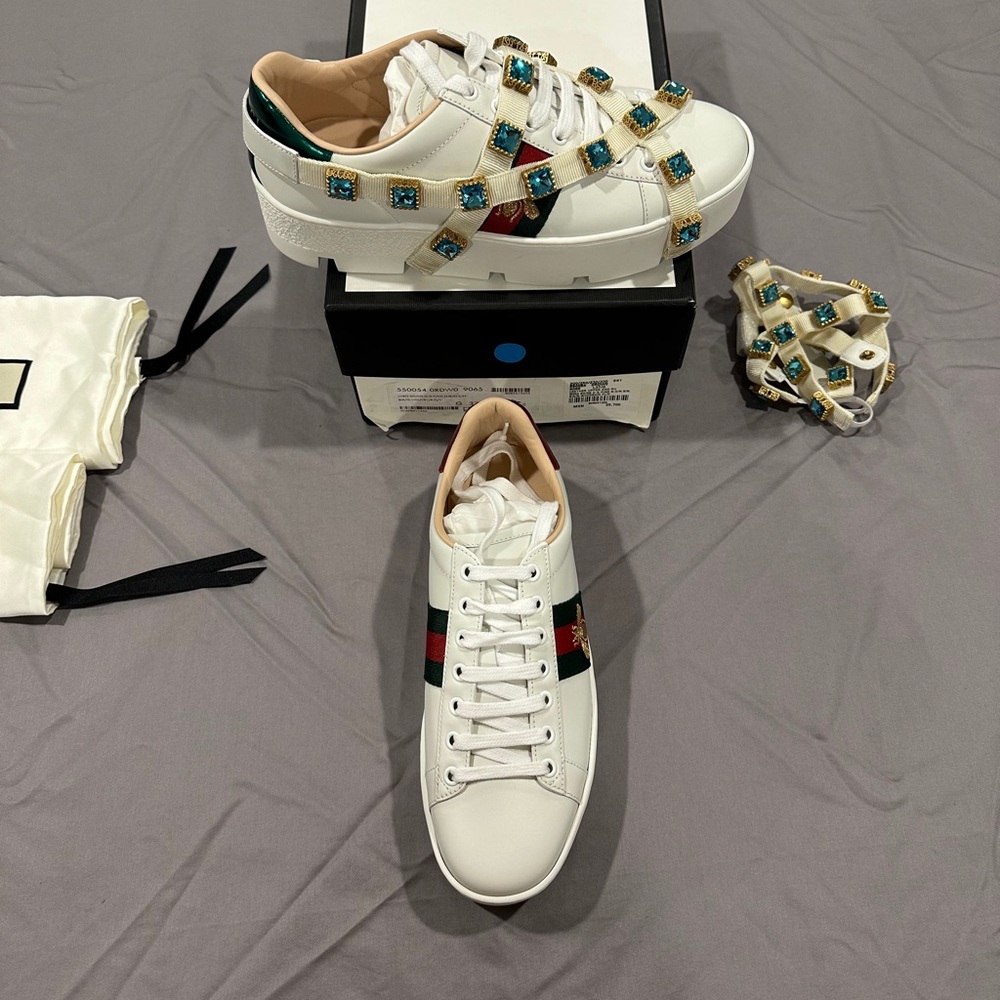 Gucci WOMEN'S ACE EMBROIDERED PLATFORM SNEAKERS